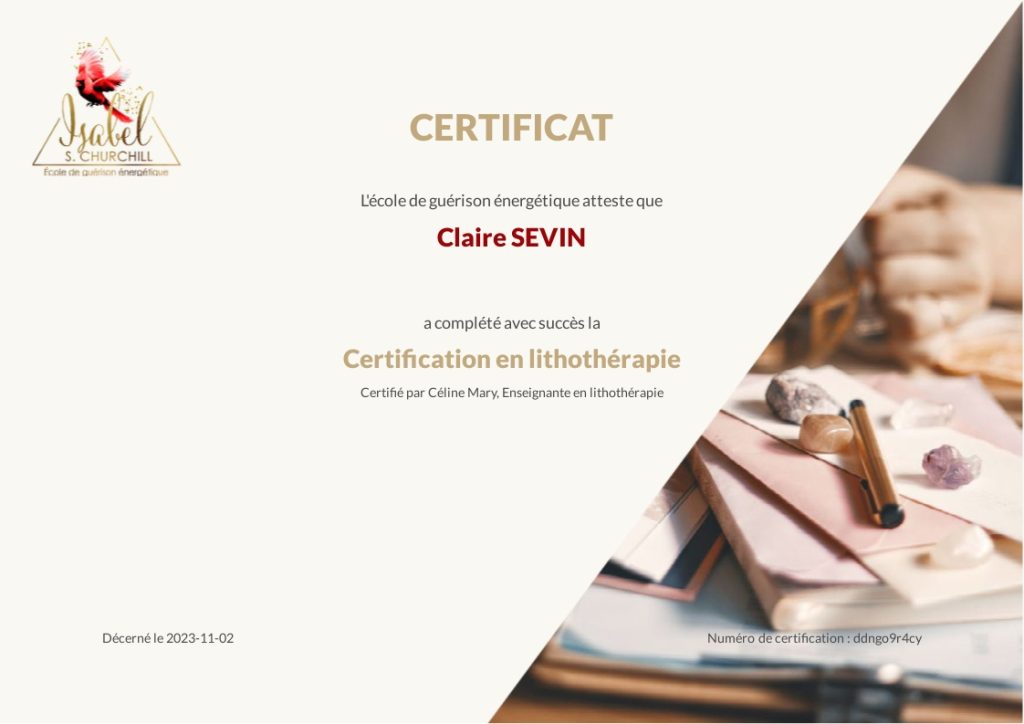 Certificat en Lithothérapie